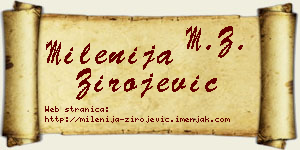 Milenija Zirojević vizit kartica